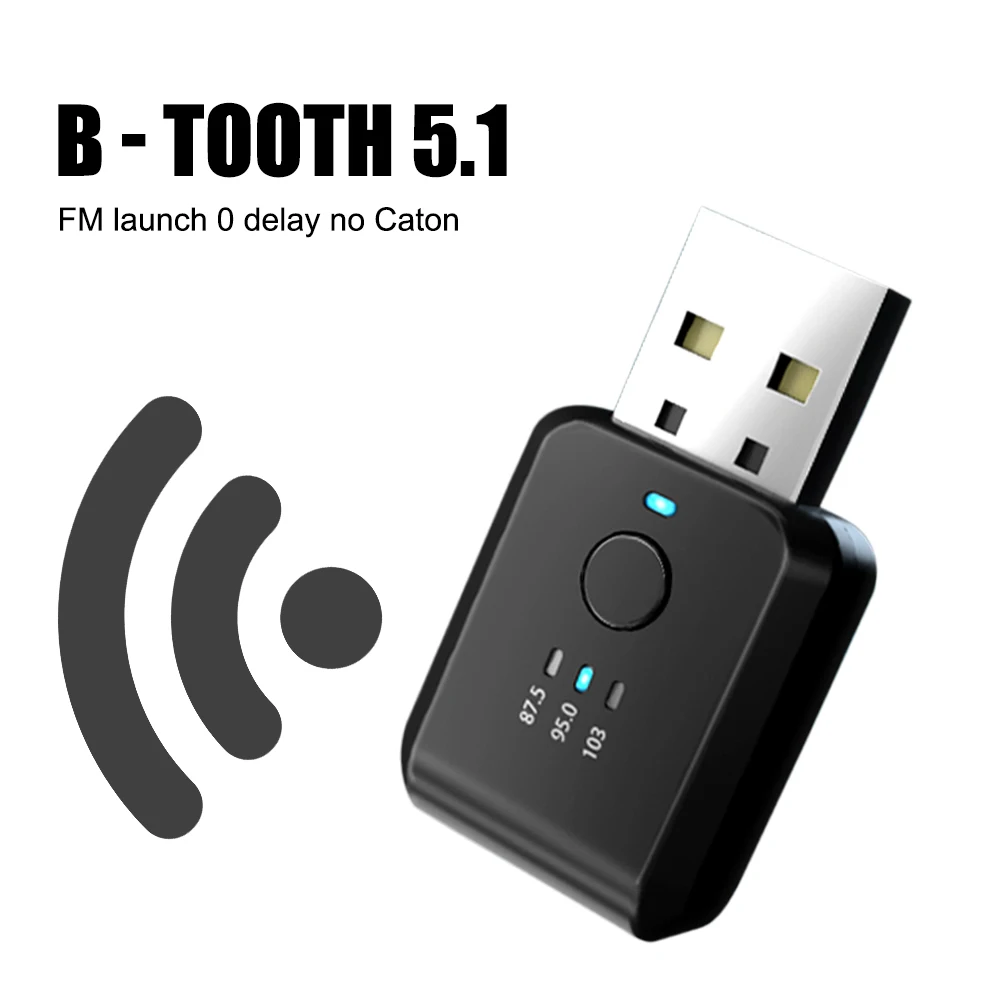 

Car Bluetooth 5.1 FM Transmitter Receiver Compatible Wireless Adapter Car Mini USB Powered Wireless Stereo Kit Car Accessories