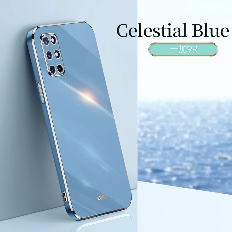 luxury square plating phone case on for oneplus one plus 9r 8t 9 pro case shockproof soft tpu back cover fundas free global shipping