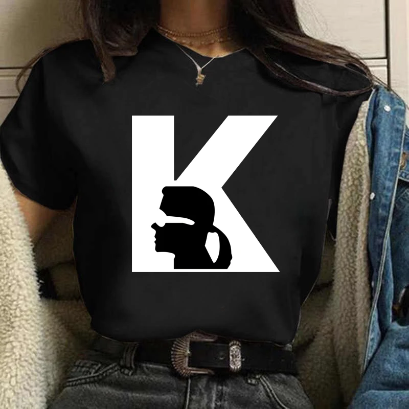 

Summer New Fashion Short Sleeve Women T-shirt Unisex Harajuku Black Tshirts Ladies Letters Graphic Printed O-neck Tops Tee