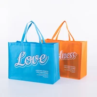 china factory custom promotional logo printed non woven bag reusable grocery tote bags heavy duty shopping pp non woven bag