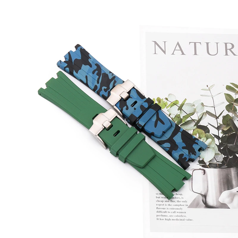 Watch accessories for AP 15703 Royal Oak Offshore Series 28mm needle buckle rubber Sport waterproof strap Unisex