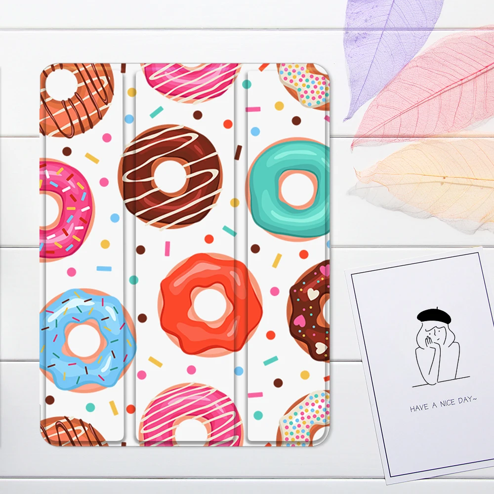 

Donuts Cake Case For iPad Air 4 2021 For iPad Mini 6 Pro 11 8th 9th Generation 10.2 Air 2 Air 3 10.5 9.7 6th Pencil Funda Cover