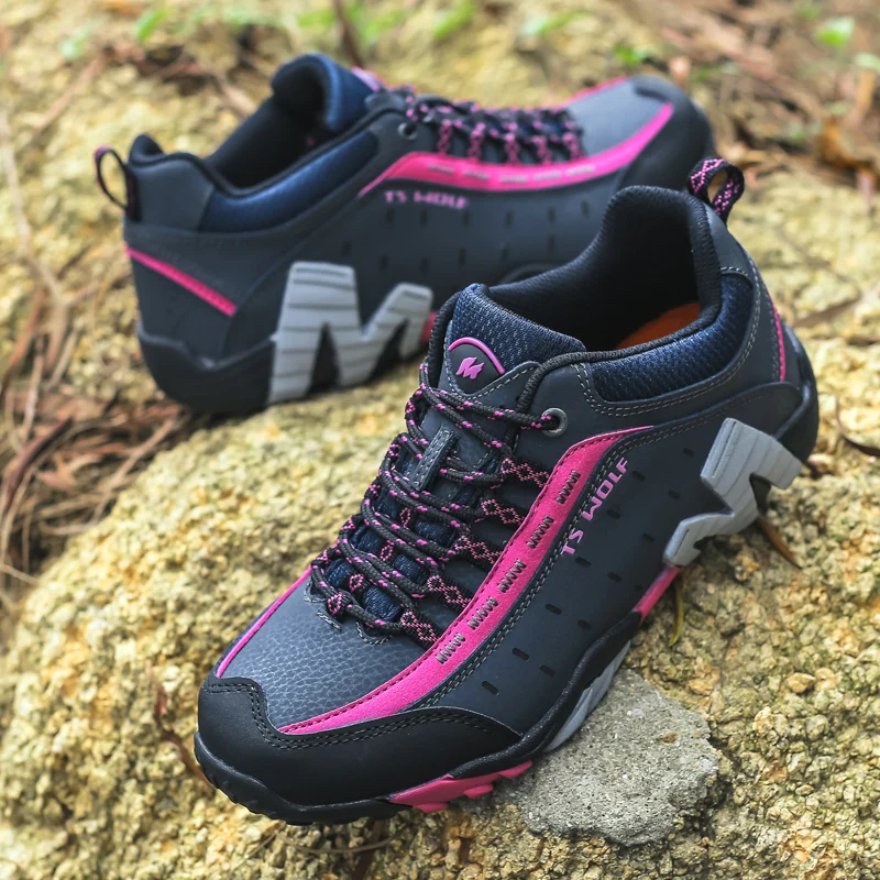

Outdoor Unises Trekking Shoes Men Waterproof Hiking Shoes Mountain Boots Genuine Leather Woodland Hunting Tactical Running Shoes
