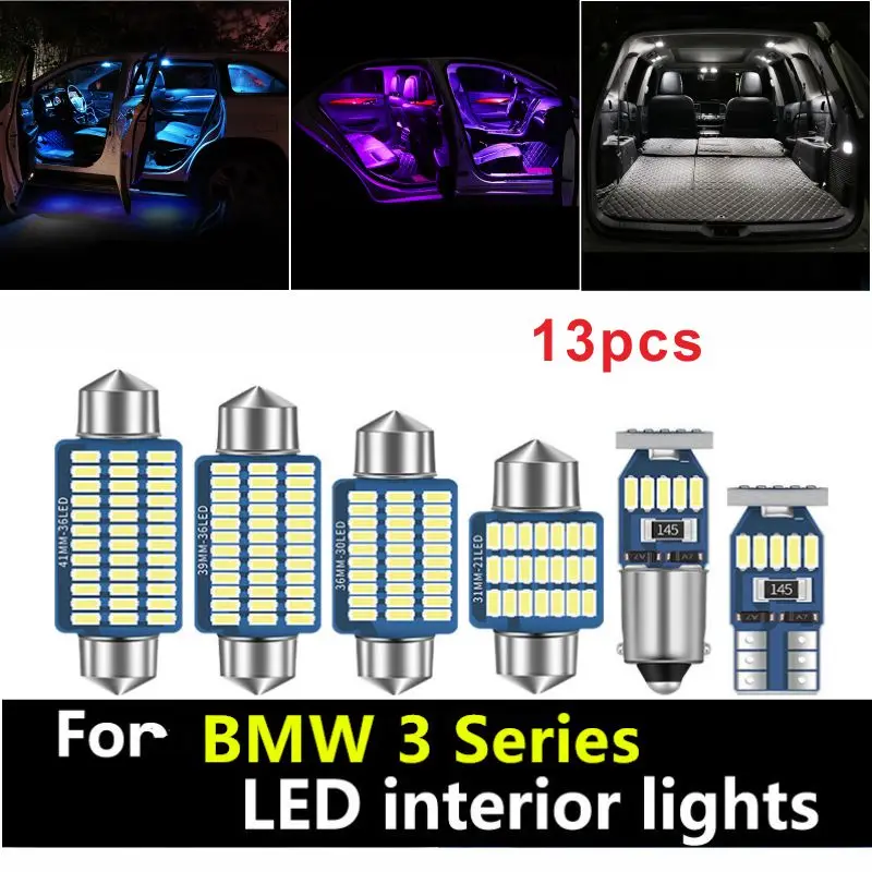 

car LED bulb typeCanbus For BMW 3 Series E30 E36 E46 E90 E91 E92 E93 F30 F31 M3 LED Interior Map Dome Trunk Light Package Kit