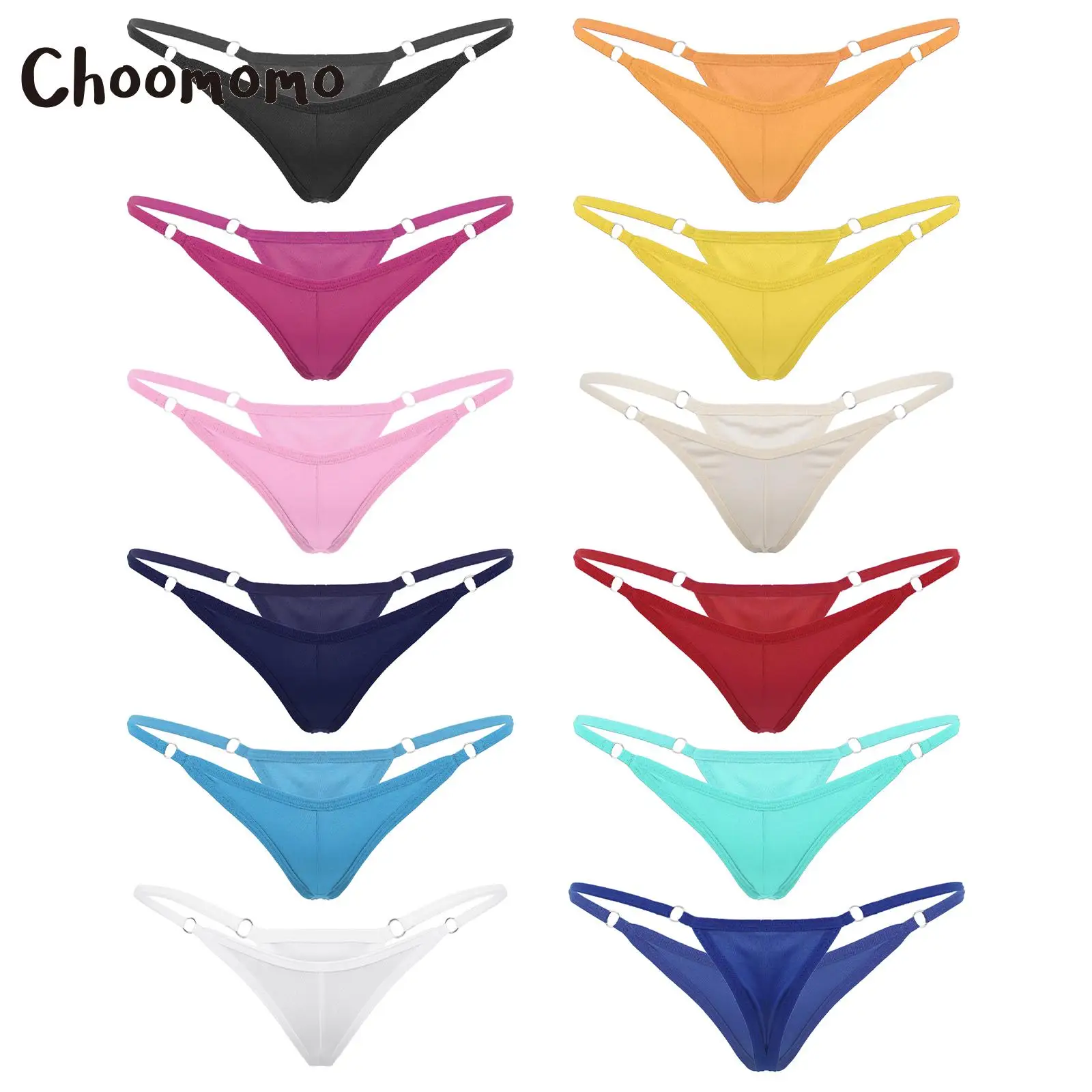 

Женские однотонные разноцветные стринги Choomomo с заниженной талией, экзотические ночные стринги для отдыха, Пляжное белье для загара, свидания, ночного клуба