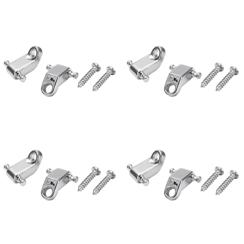 

New A Set 8 Pcs Electric Guitar Roller String Tree String Retainer - Silver
