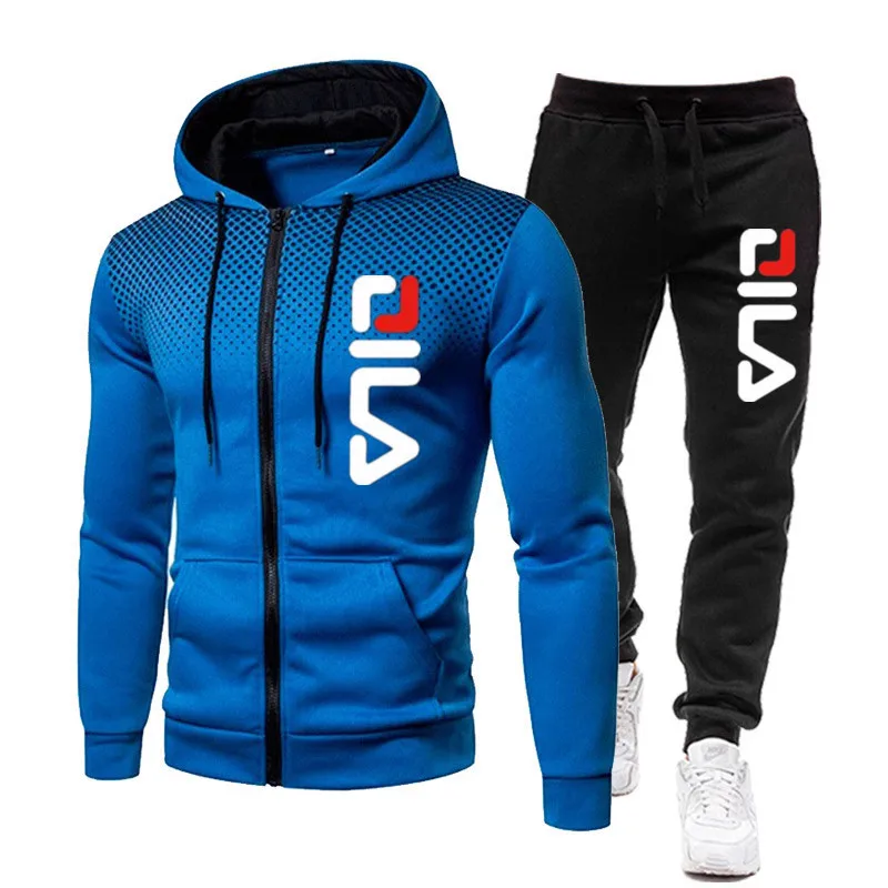 2022 New Men's SportswearTwo Piece Set Warm Jackets and Pants Zipper Coats Suits Outdoor Hoodies Sports Suits Jogging Suits