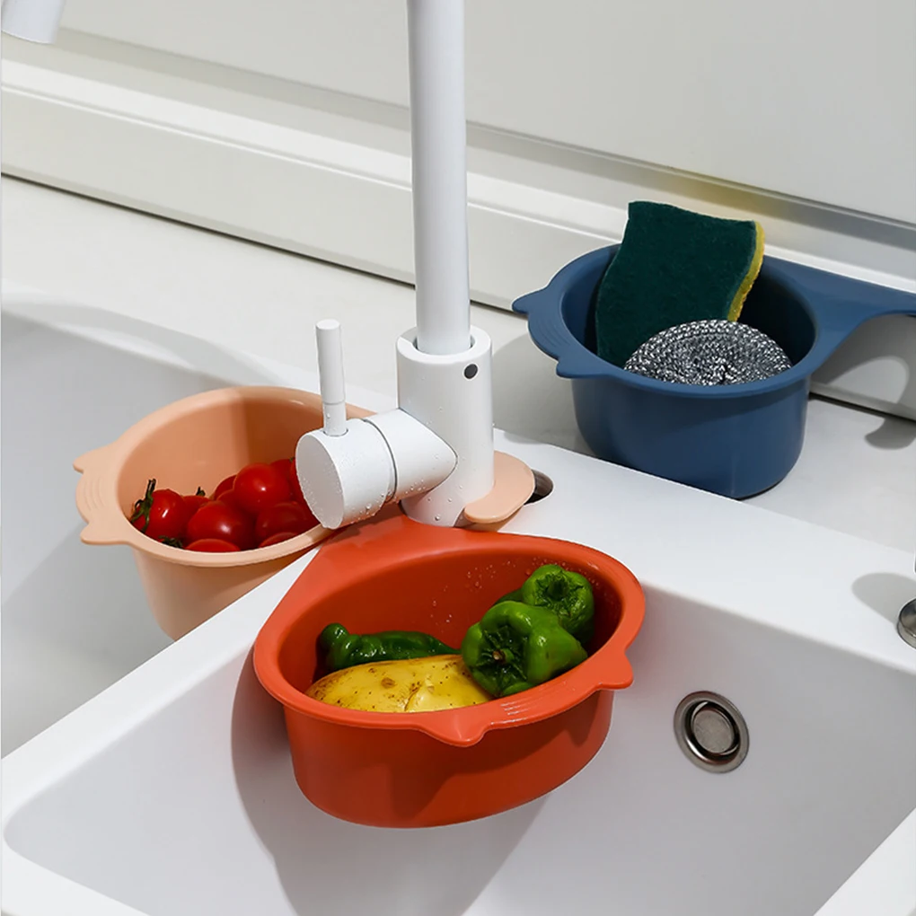 

Sink Drain Basket Dishwashing Kitchen Basin Strainer Sponge Holder Rack Plastic Fruit Vegetable Washing Filter