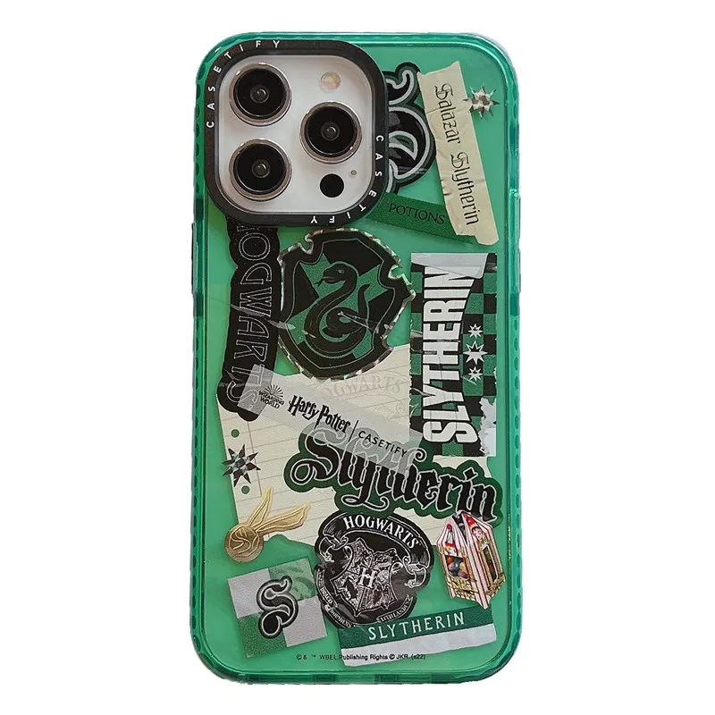 

Чехлы CASETIFY Slytherin из ТПУ для iPhone 13, 12, 11, 14, Pro Max, XR, XS, XS Max, 14, 7, 8 Plus, Женский мягкий прозрачный чехол с защитой от падения D0401