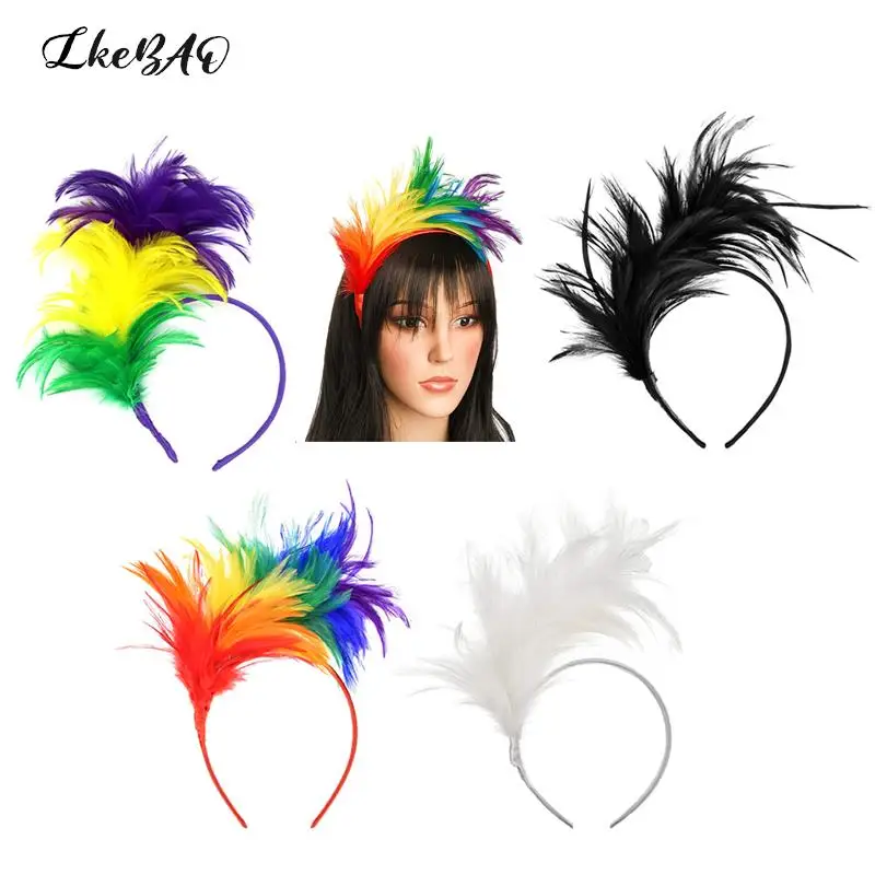 Ful Burlesque Headpiece Flapper Ostrich Feather Fancy Headband Woman Hair Accessories