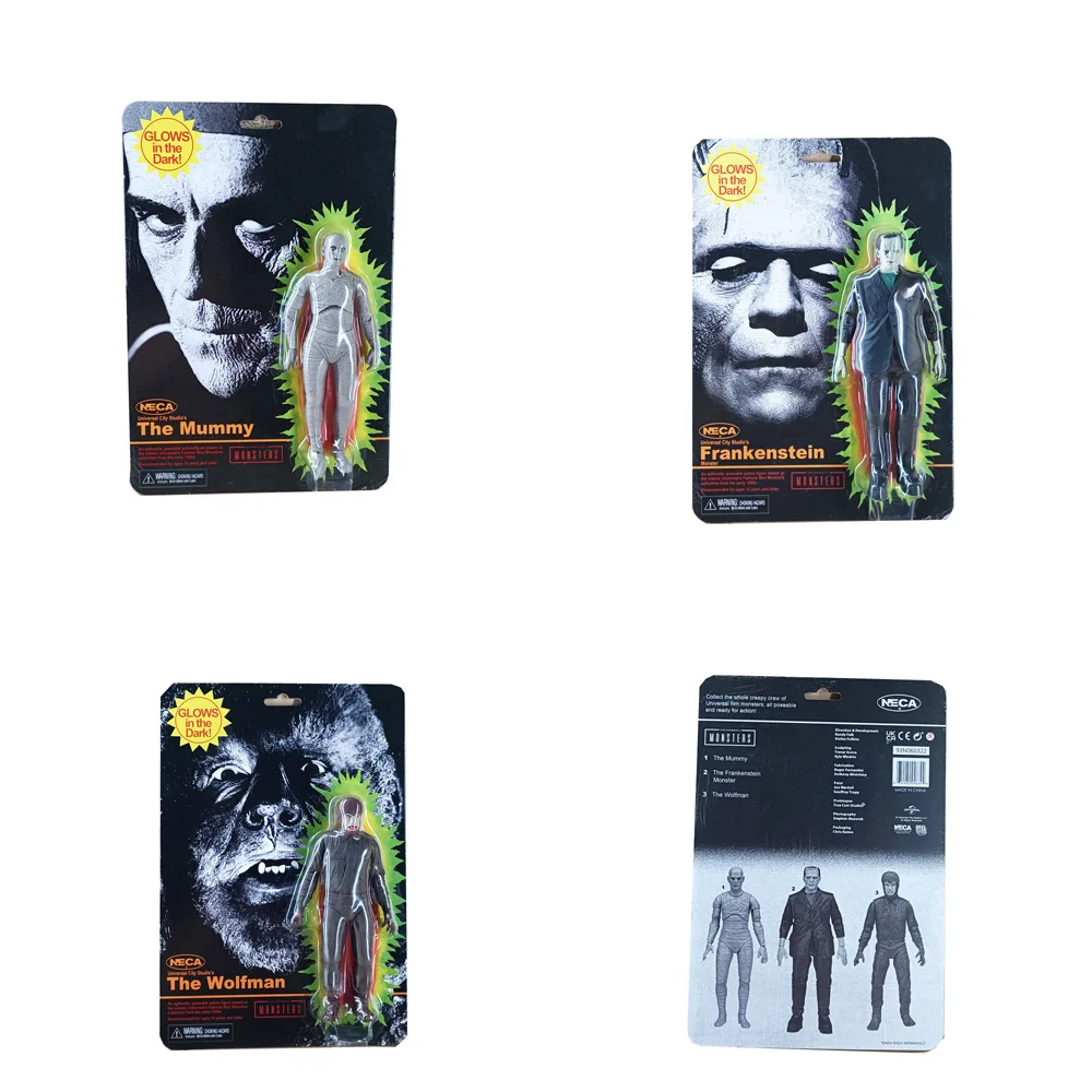 

3 Version Glows in Dark Classic Monsters Frankenstein Mummy Wolfman NECA Action Figure Model Toys Gift Original Collection
