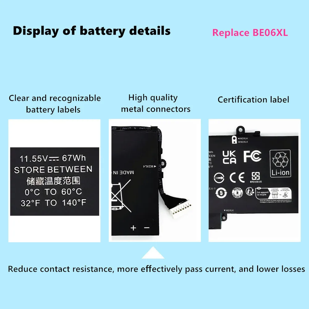 Фото BE06XL 11,55 В 67 Втч аккумулятор для ноутбука HP Elitebook 1040 G4 серии HSTNN-IB7V HSTNN-DB7Y HSN-Q02C №2