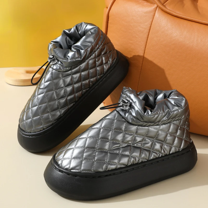 

Водонепроницаемые теплые зимние ботинки для осени и зимы 2022, новая утолщенная хлопковая обувь для пар, ботильоны на толстой подошве для пар