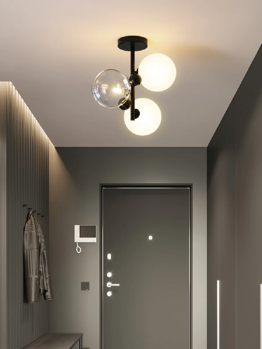 

Современная Скандинавская светодиодный ная Потолочная люстра для гостиной, ресторана, коридора, балкона, подвесные светильники G9 со стекля...