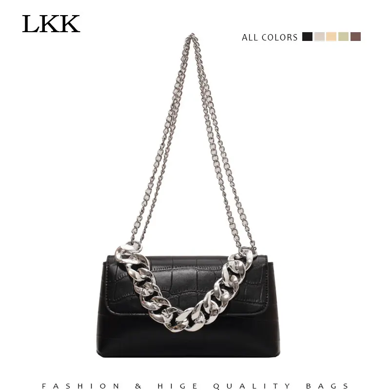 

Female Brown Leather Crossbody Bag With Chain Small Yellow Shoulder Bags For Women 2022 New Fashion Black Purses And Handbags