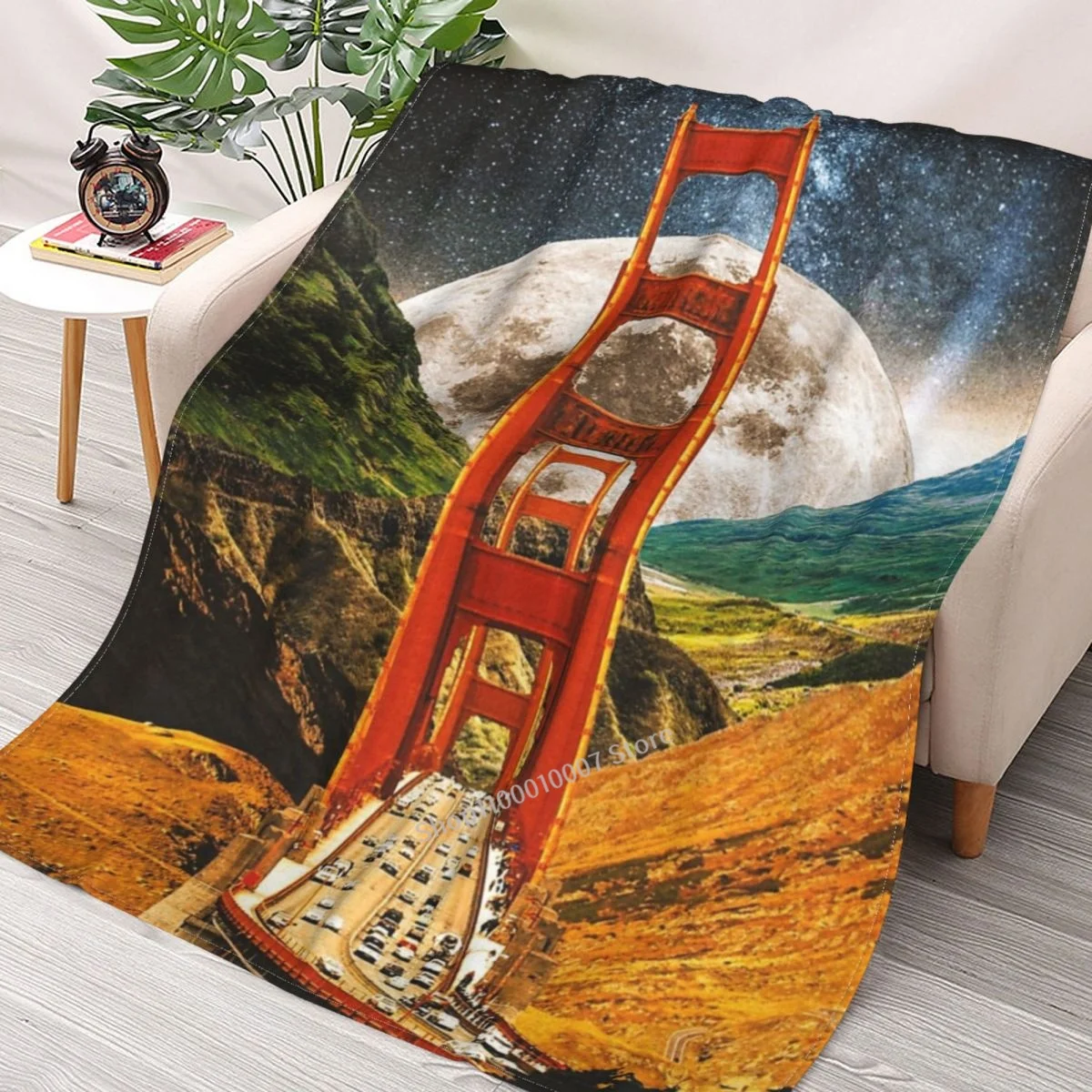 

Bridge To Space Fantasy Land Throw Blanket 3D printed sofa bedroom decorative blanket children adult Christmas gift