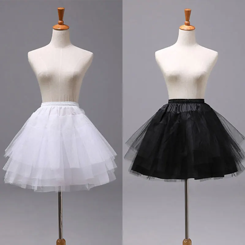 

Puff Skirt Short Daily Boneless Skirt Wedding Dress Skirt White or Black Short Petticoats A Line 3 Layers Underskirt