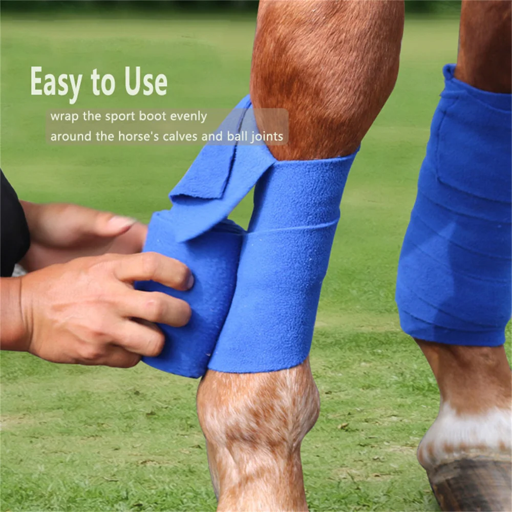 

Horse Sport Medicine Boots 4-PCS Set Lower Limb Joint Shock Protective Gear Thicken Elasticity Straps Universal Horse Leggings