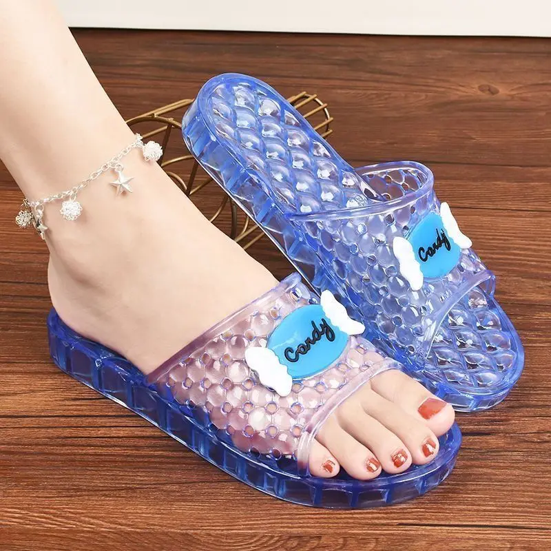 Women's indoor and outdoor slippers transparent anti-slip anti-odor shoes Ladies PVC crystal slippers comfortable women Beack sa