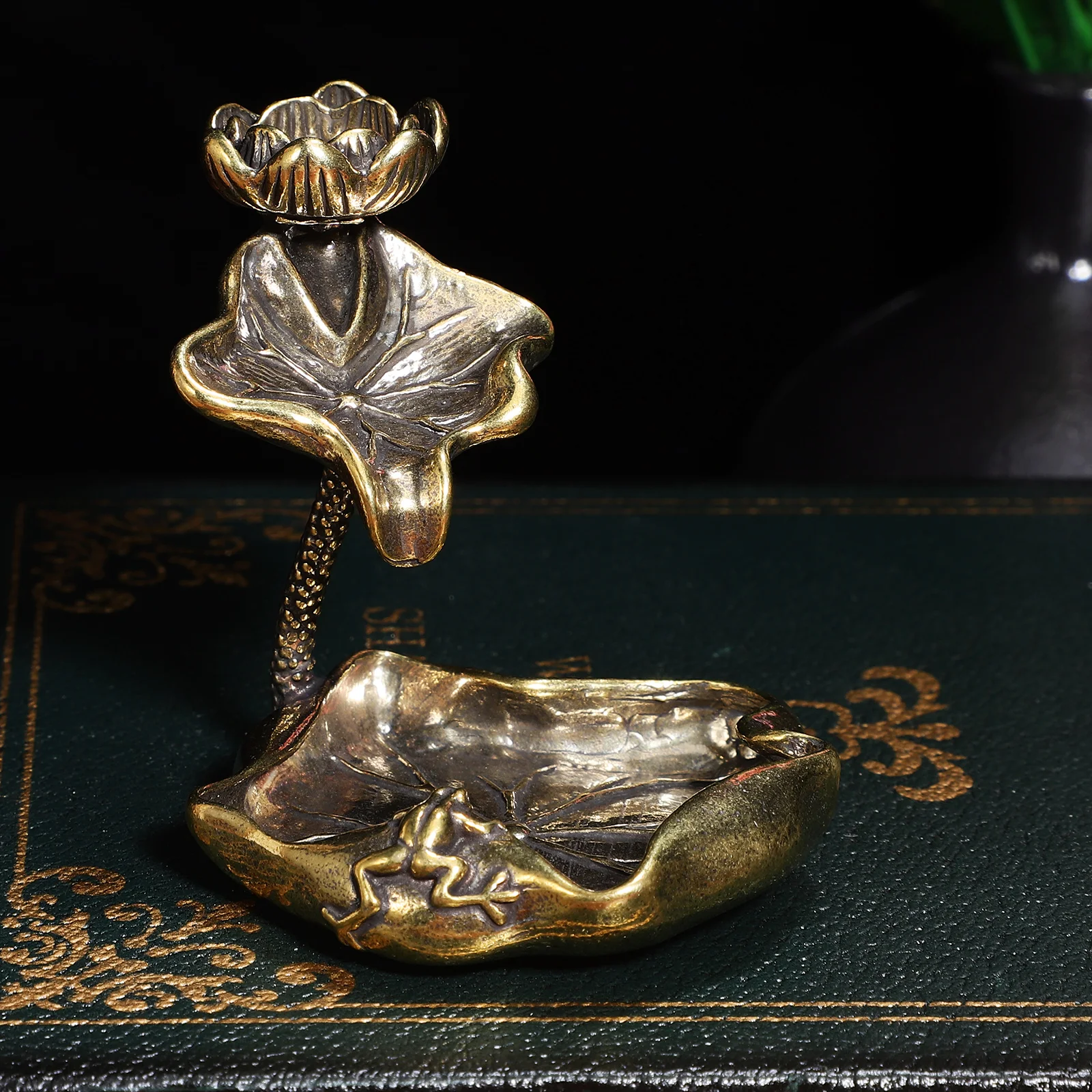 Курильница с листьями лотоса украшения для домашнего декора стола обратным