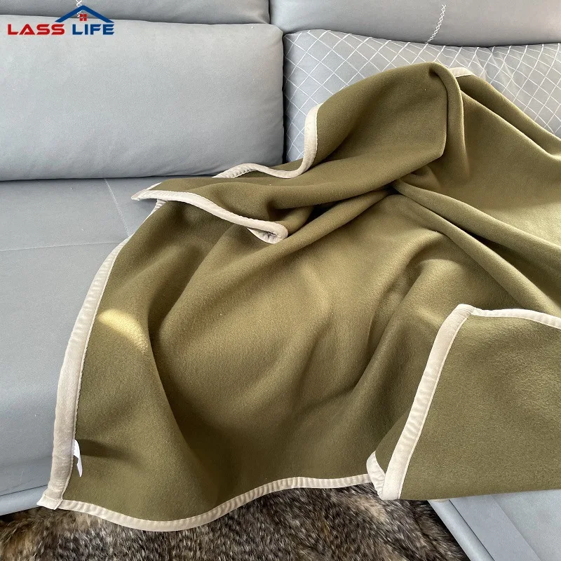 

Army Green Fleece Blanket High-grade Double Sided Fleece Sofa Blankets Super Soft and Comfortable Lightweight Blanket All Season