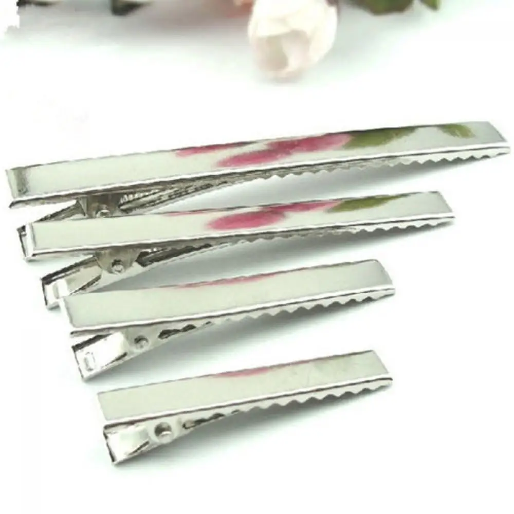 

10PCS Hot Sell Bows DIY Prong Hairpin Flat Metal Hair Clips