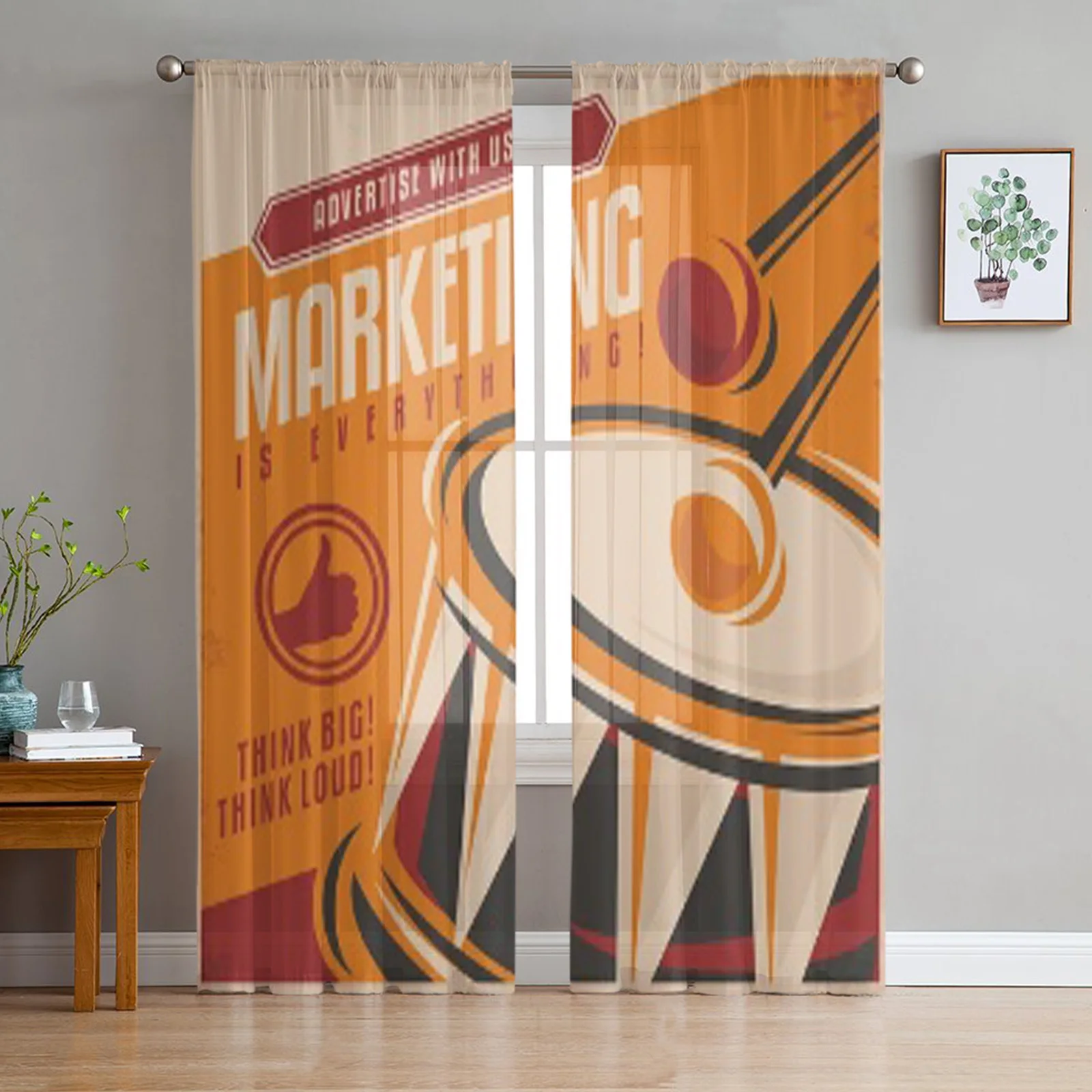 

Advertising And Marketing Creative Concept Design Tulle Sheer Curtains for Living Room Kitchen Decoration Voile Organza Curtains