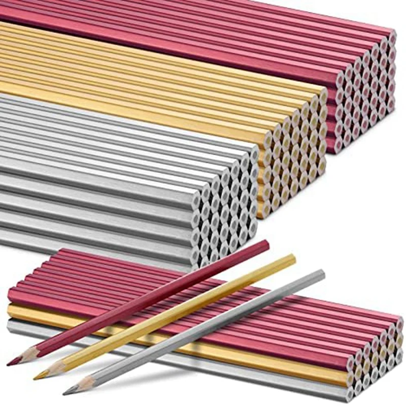 

120 Pcs Welders Pencil Metallic Marking Pencil Hex Metallic Colored Marking Tools Supplies For Plumber Framer Carpenter