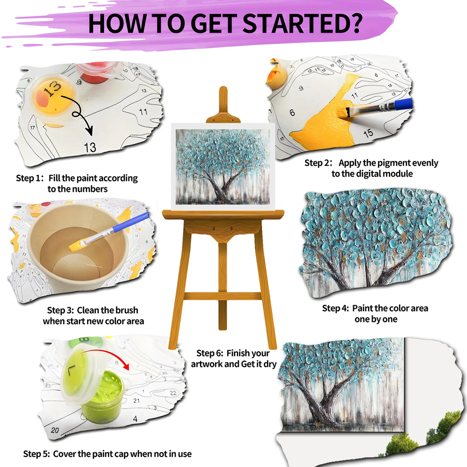 Цифровая живопись сделай сам без рамки ручная роспись искусственная акриловая