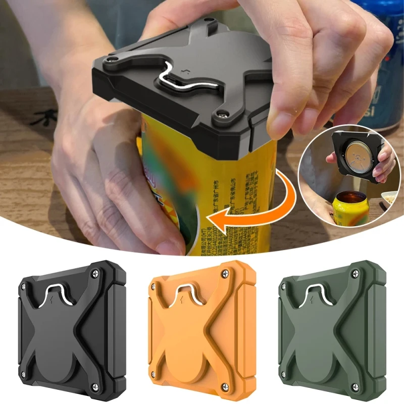 

Go Swing Can Opener Hand Held-Safety Easy Manual Topless Can Opener Edge-Steel Top Openers Kitchen Tool Beer Bar Bottle Opener