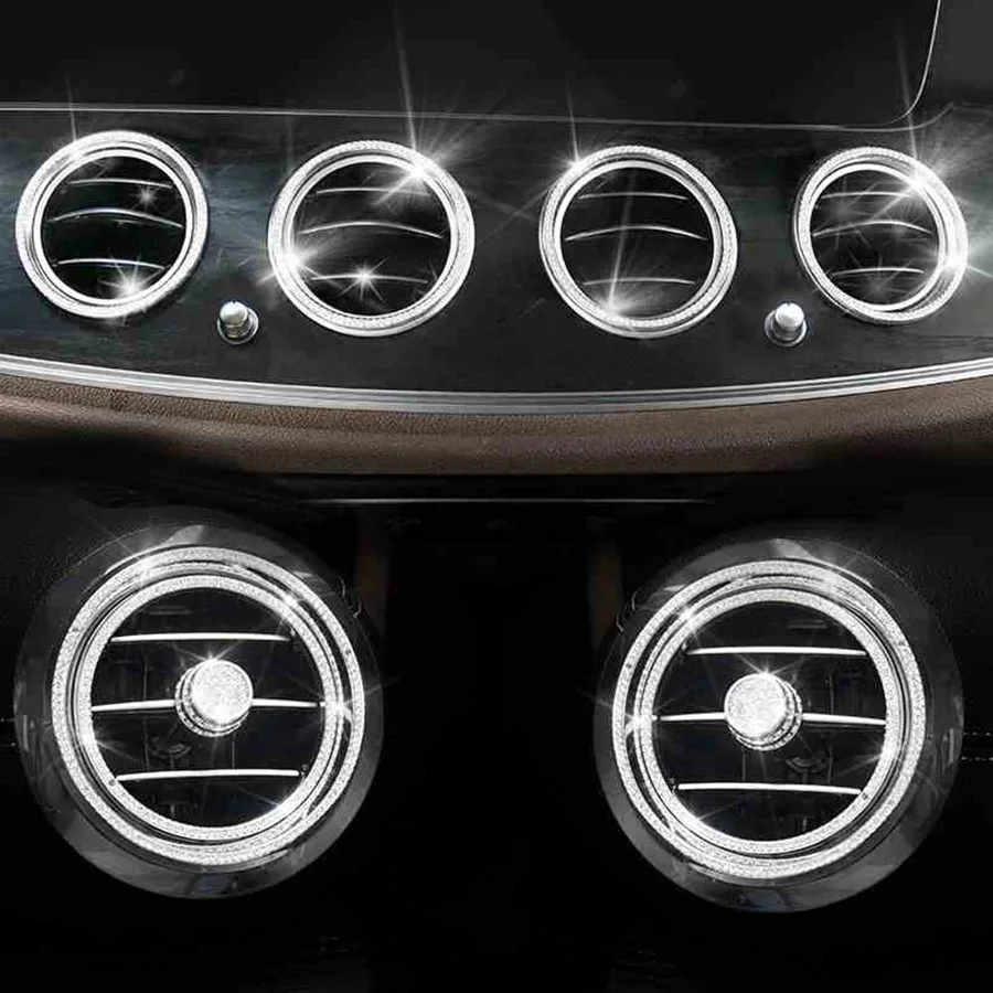 

Chrome Front Air Outlet Knob Cover Trim for Mercedes Benz E Class W213 AMG Diamond Interior AC Mouldings