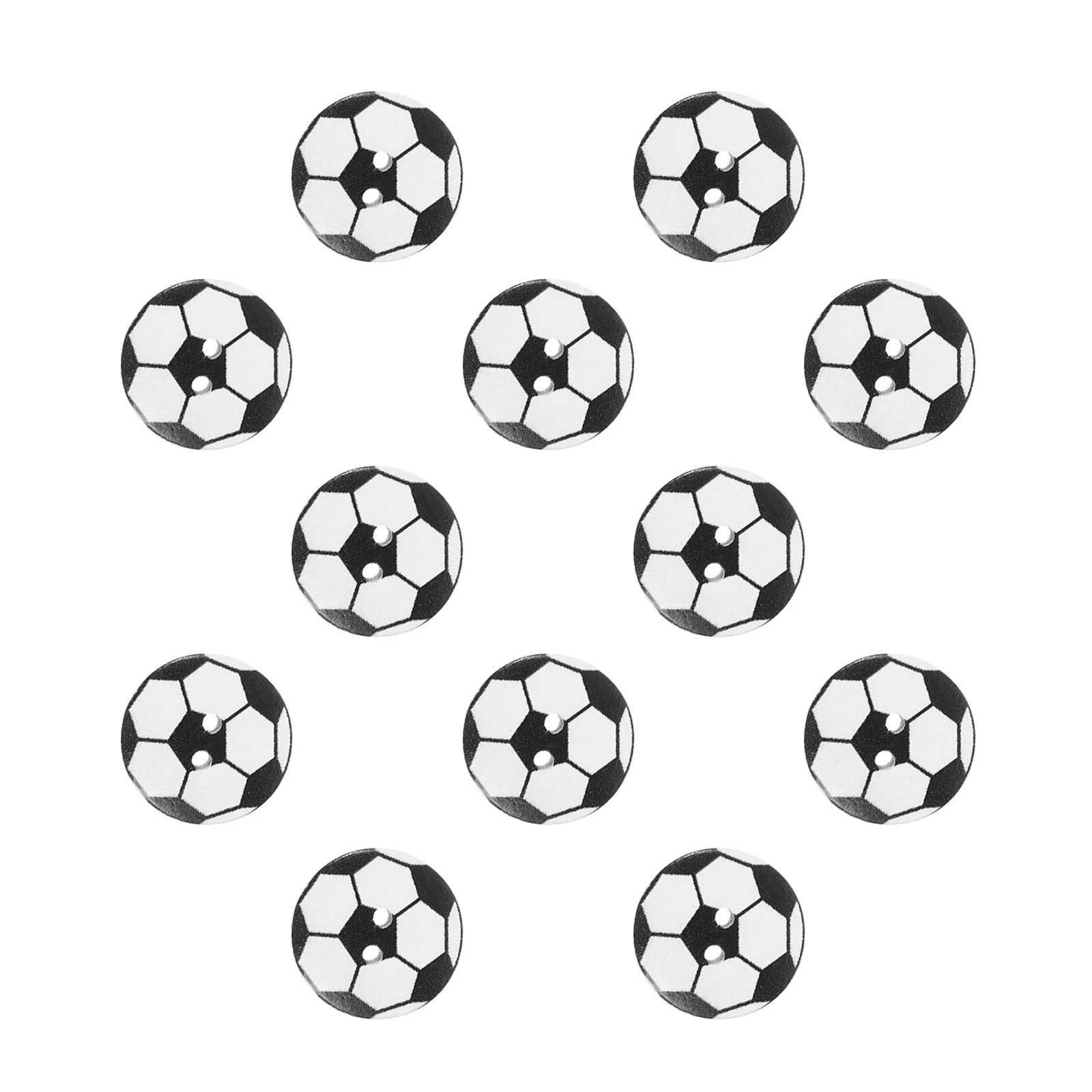 

50 Pcs Painting Wooden Buttons Craft Crafts Football Replaceable Clothes Novelty Small Vintage