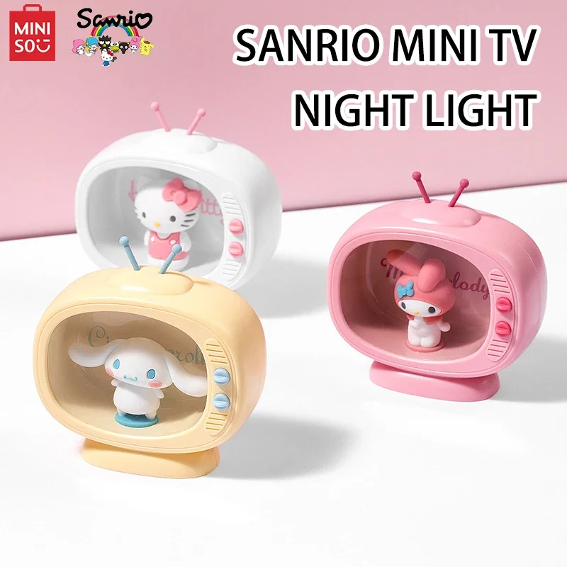 MINISO Sanrio ТВ-образный ночник милый Hello Kitty Cinnamoroll светящийся орнамент детская