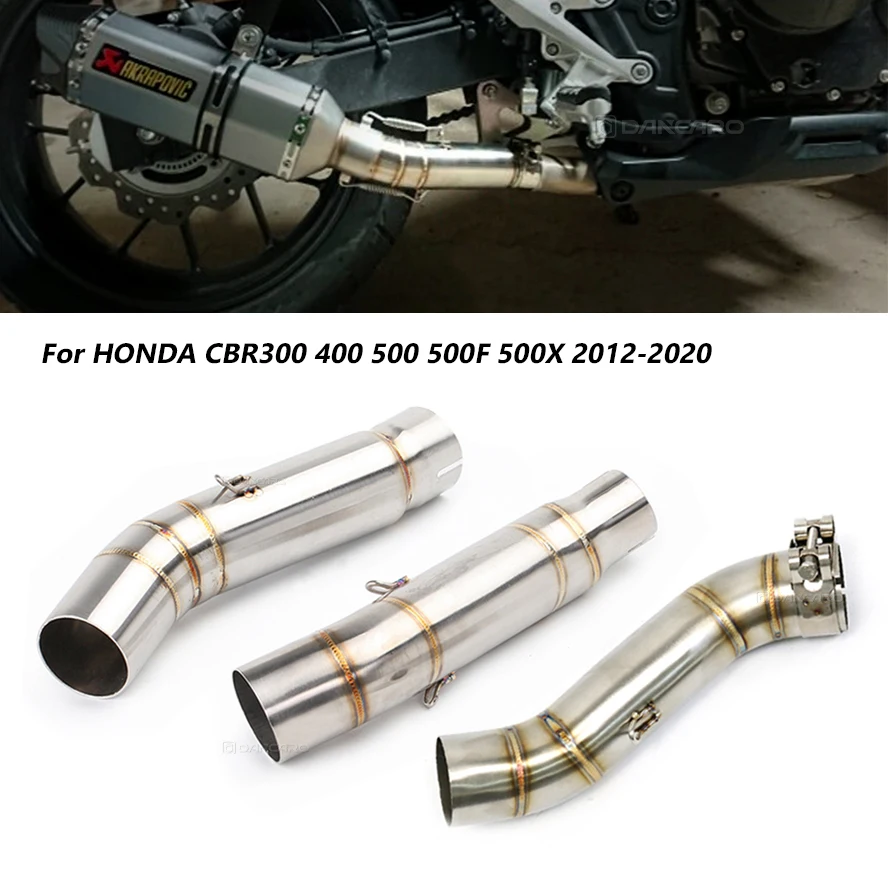 

Выхлопная труба для мотоцикла, Слип на среднем звене для HONDA CBR 300 400 500 500F 500X 12-20, трубка для глушителя, аксессуары для системы