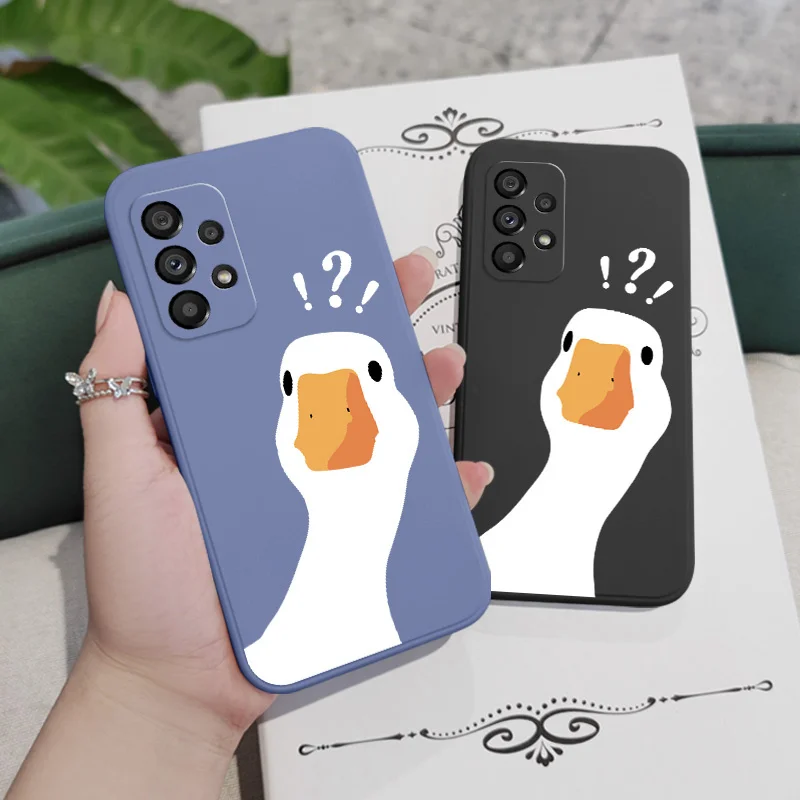 Doubtful Duck Phone Case For Samsung A54 A34 A24 A14 A73 A53 A33 A23 A13 A03S A04 A04S A72 A52 A52S A32 A22 A12 A71 A51 4G 5G