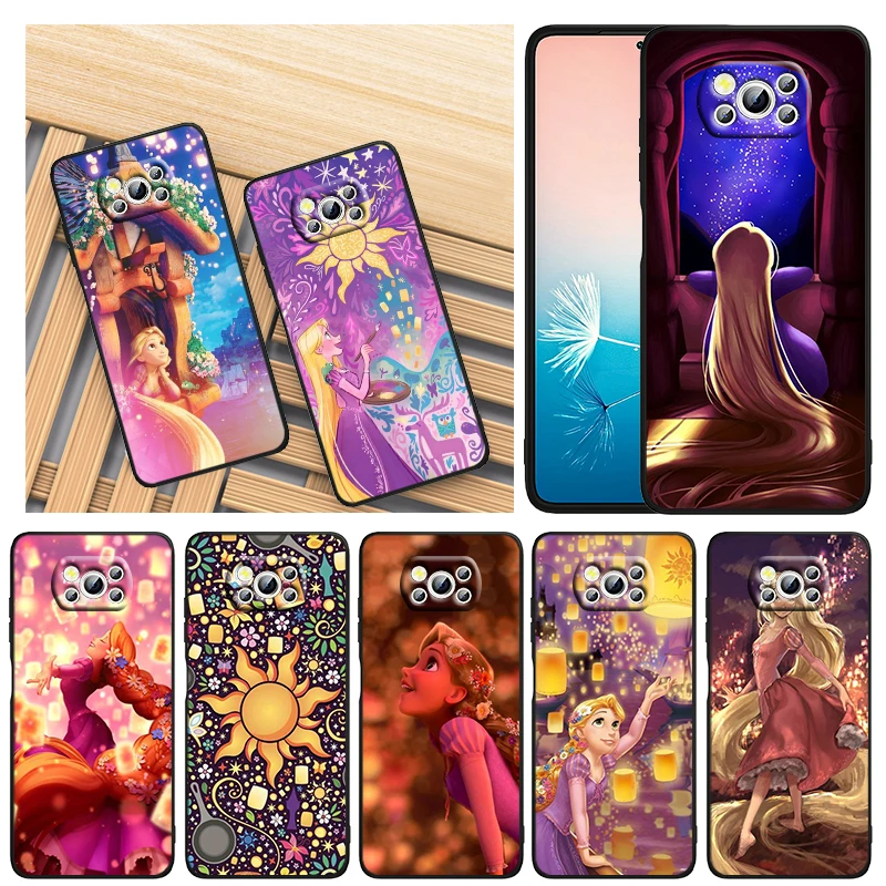 

Phone Case For Xiaomi Mi Poco X4 X3 NFC F4 F3 GT M4 M3 M2 X2 F2 Pro C3 C40 C3 5G Shell Le Pei Tangled Disney Black Cover