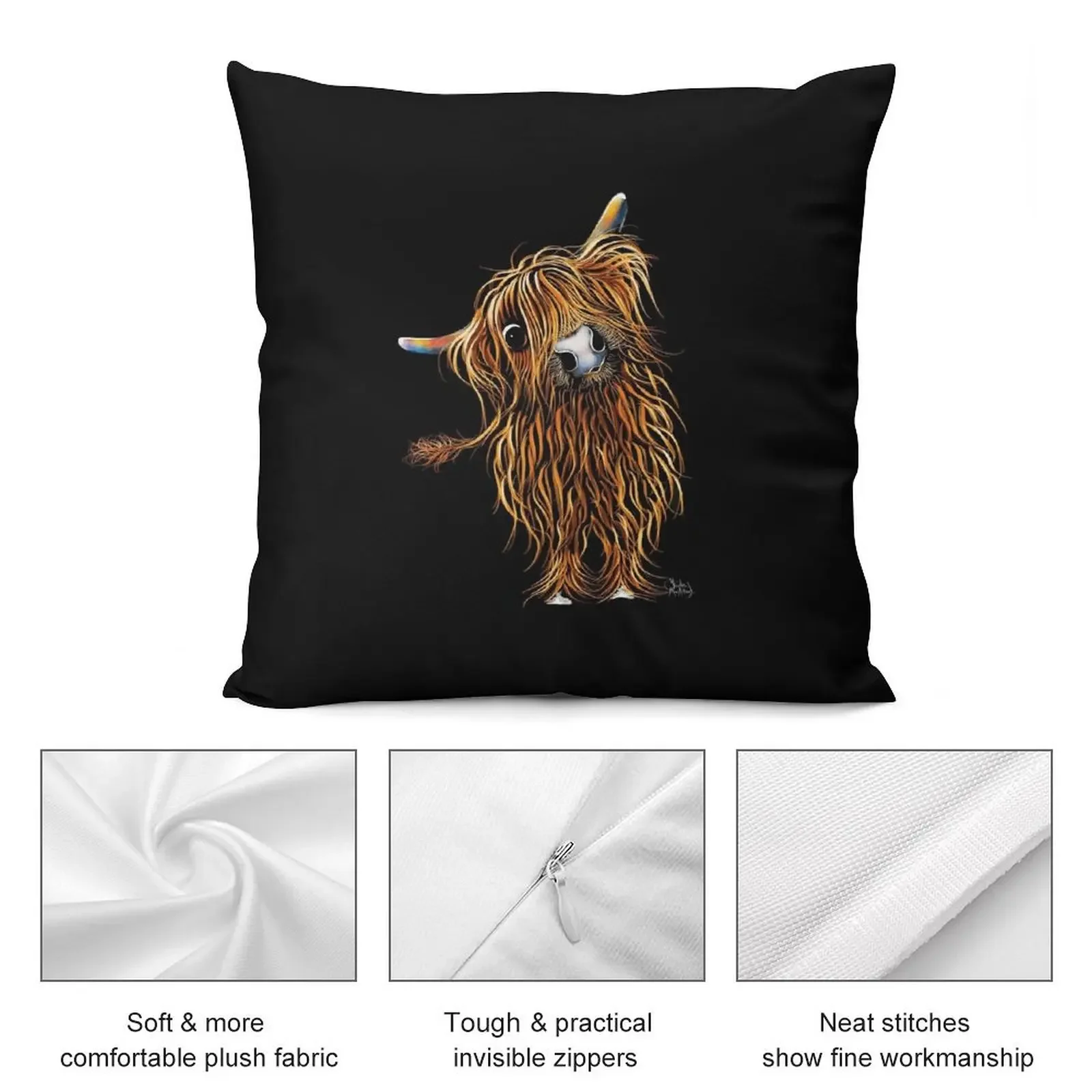 HiGHLaND CoW PRiNT SCoTTiSH ɼoooWeee' BY SHiRLeY MacARTHuR Декоративная подушка Эстетические