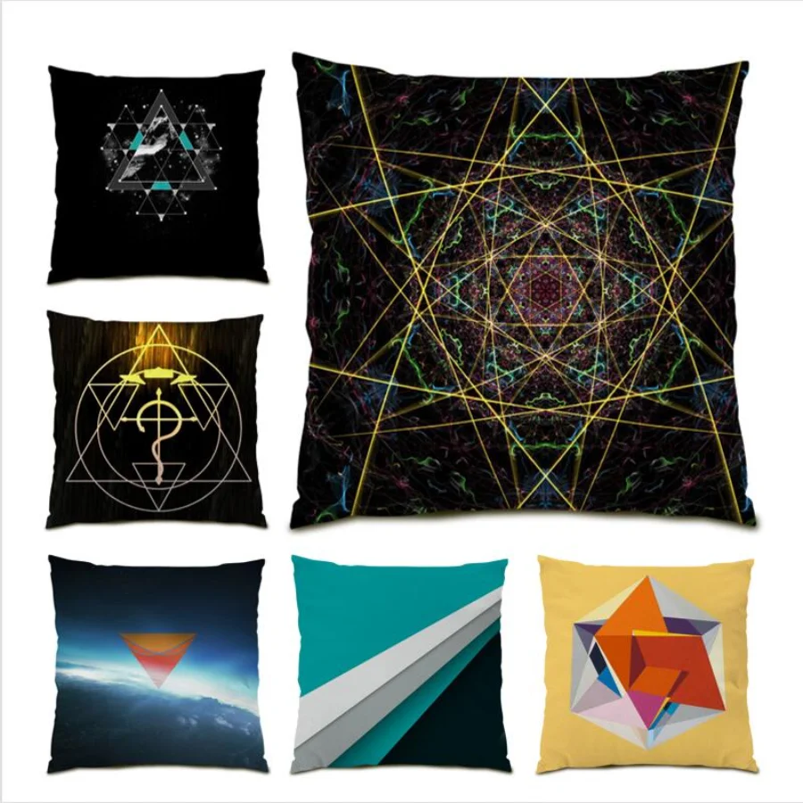 

Living Room Decoration Line Pillow Cover Simple Cushion Cover 45x45 Square Stripes Plaids Print Throw Pillow Covers Velvet E0604