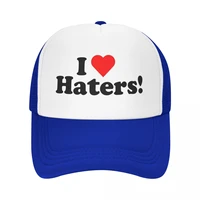 classic i love haters baseball cap for women men adjustable trucker hats outdoor snapback caps summer hats