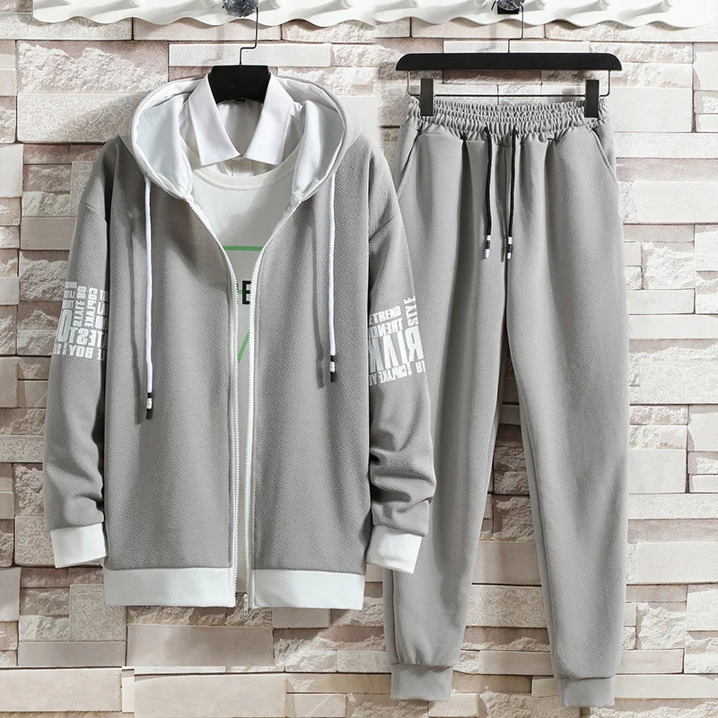 

New Fashion Men's Ladies Casual Wear Suit Sportswear Korean Style Sweatshirts + Pants Suit Autumn Winter Warm Thick Suit Unisex