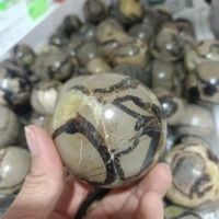 natural turtleback stone ball crystal energy healing ornament