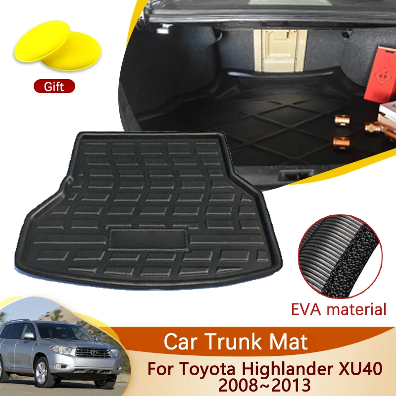 

Автомобильный задний коврик для багажника Toyota Highlander XU40 7seat Kluger 40 2011 2008 ~ 2013 аксессуары напольный лоток вкладыш грузовой багажник ковер грязь