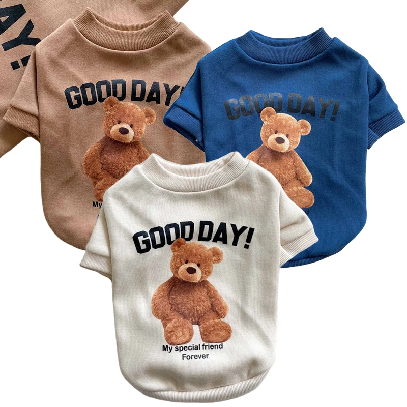 

Warm Cute Bear Pattern Dog Clothes for Small Medium Dogs Vest Jacket Coats Poodle Yorkshire Chihuahua Teddy Costumes Clothing