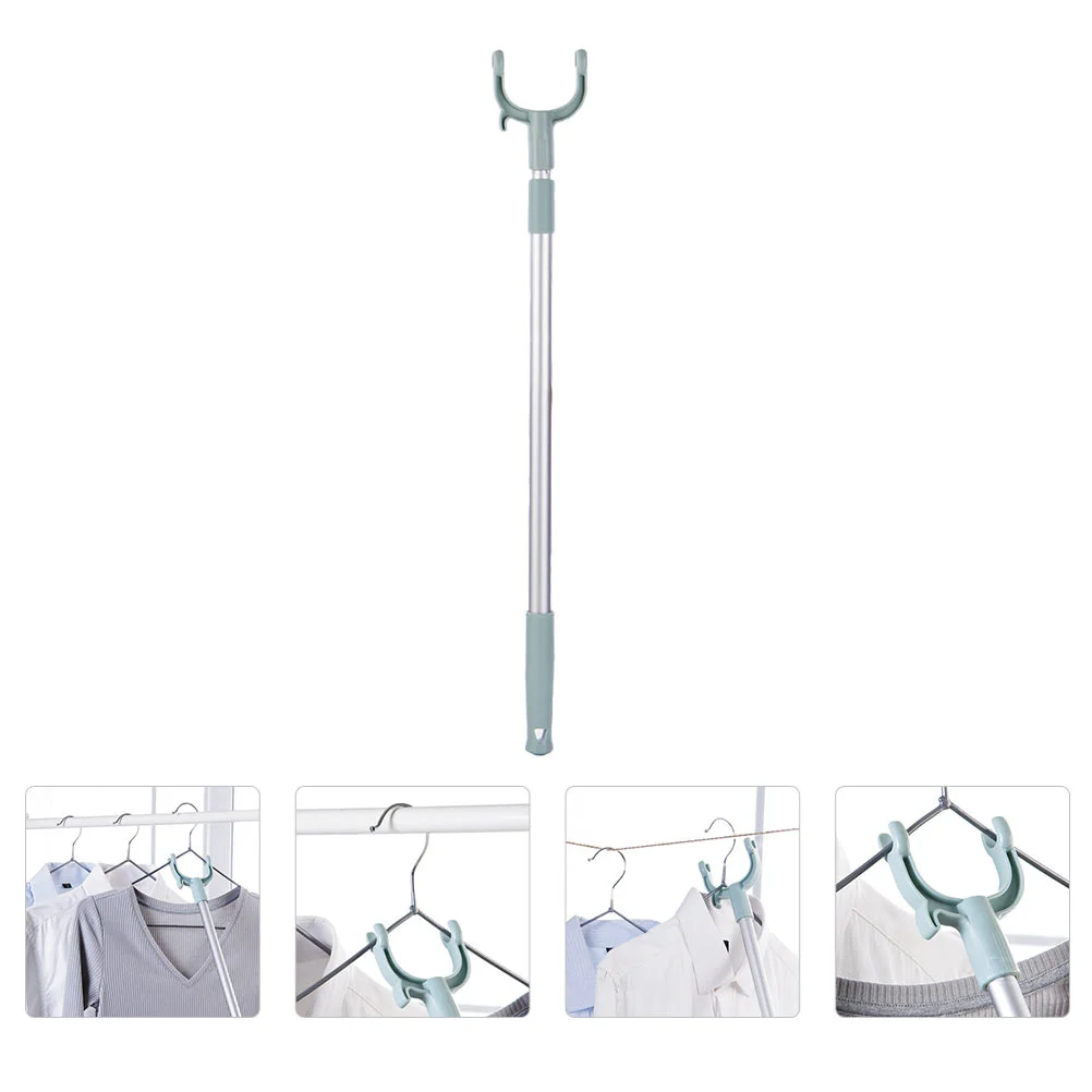 

Pole Clothes Hook Closet Rod Retractable Reach Drying Telescopic Stick Clotheslinehanger Clothing Garment Reacherfork Hooks