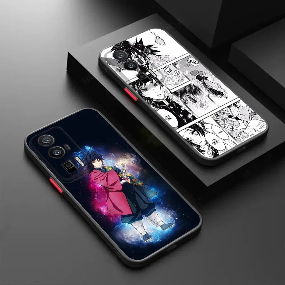 Чехол для телефона Xiaomi Poco X4 C51 C50 C40 M5 X5 X3 F3 13 C 14 Demon Slayer Tomioka Giyuu Redmi A1 A2 K40 Черный