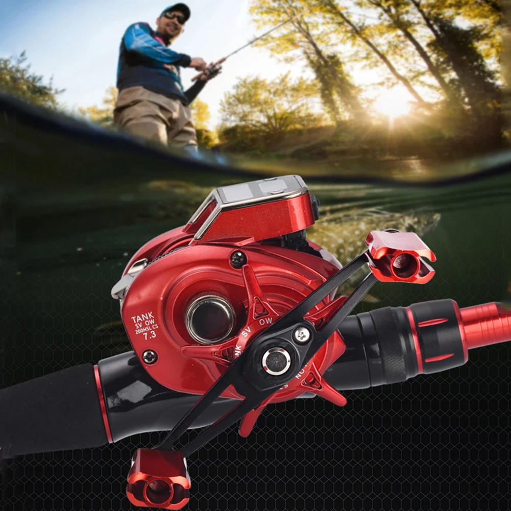 

Fishing Accessory Right/ Left Hand USB Rechargeable Digital Display Counting Slow Descending Raft Fishing Reel Tackle