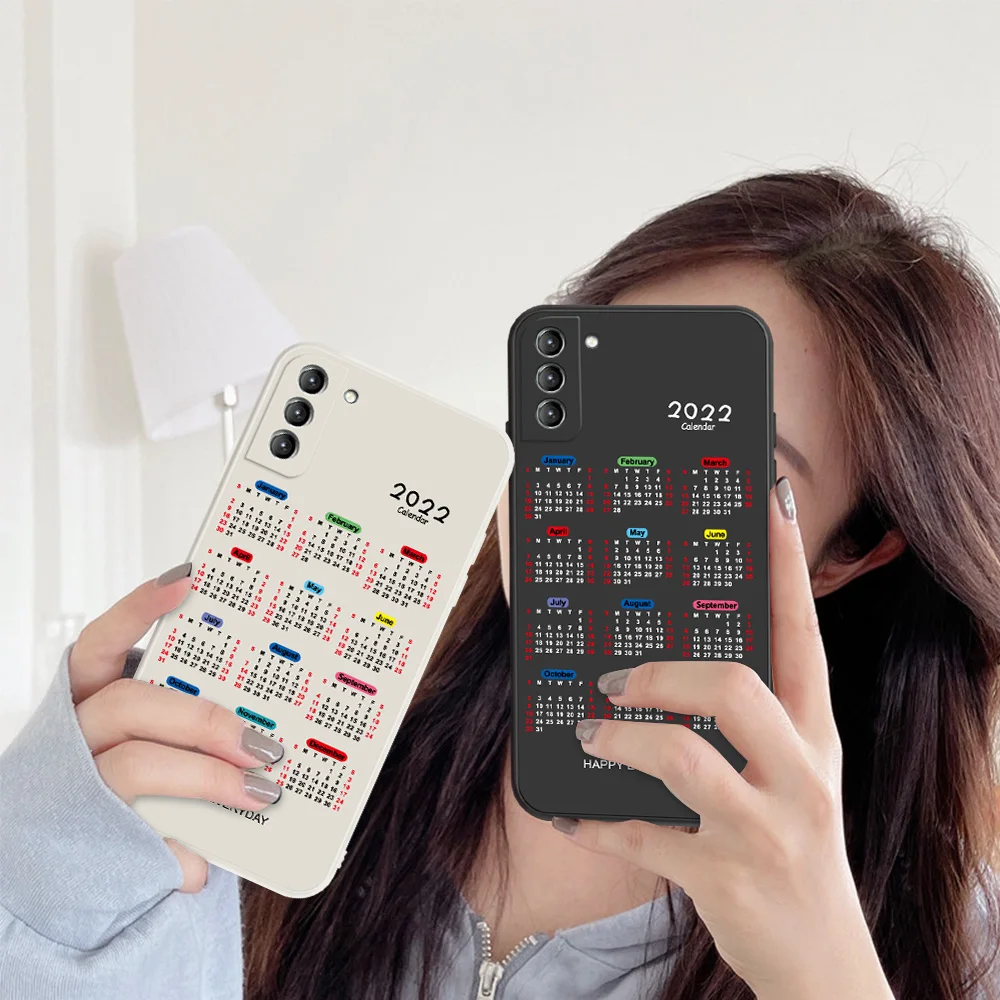 

New 2022 Calendar painted phone case For Samsung galaxy S21 TPU soft protective case For Samsung galaxy S21 Plus Ultra FE cover