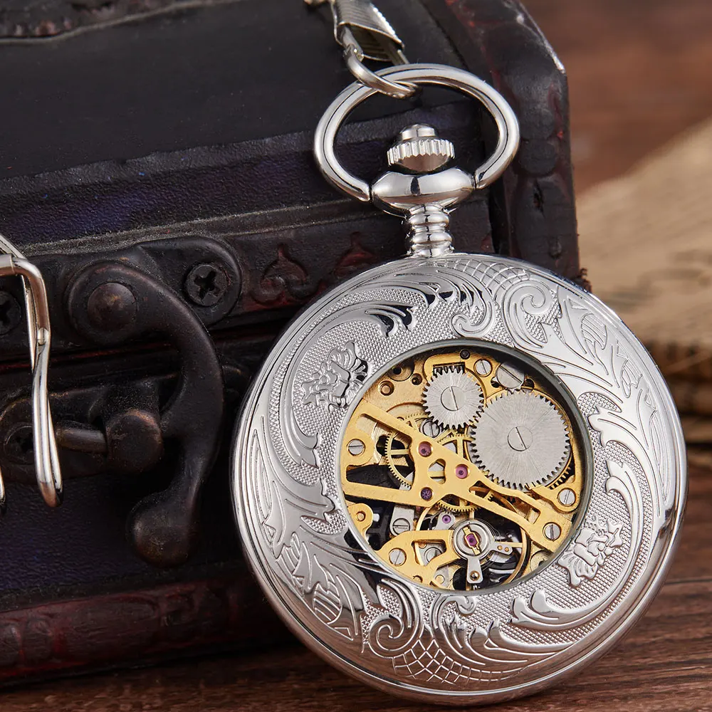 Vintage Arrival Mechanical pocket watch Golden Carved Flower Pattern Hollow Women's' high-heeled shoes Hand Wind Pocket Watch