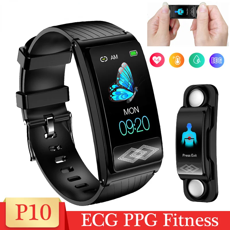 

P10 ECG PPG Smart Bracelet Men Smart Watch Women Blood Oxygen Pressure Monitor Smart Band Heart Rate IP67 Waterproof Wristband