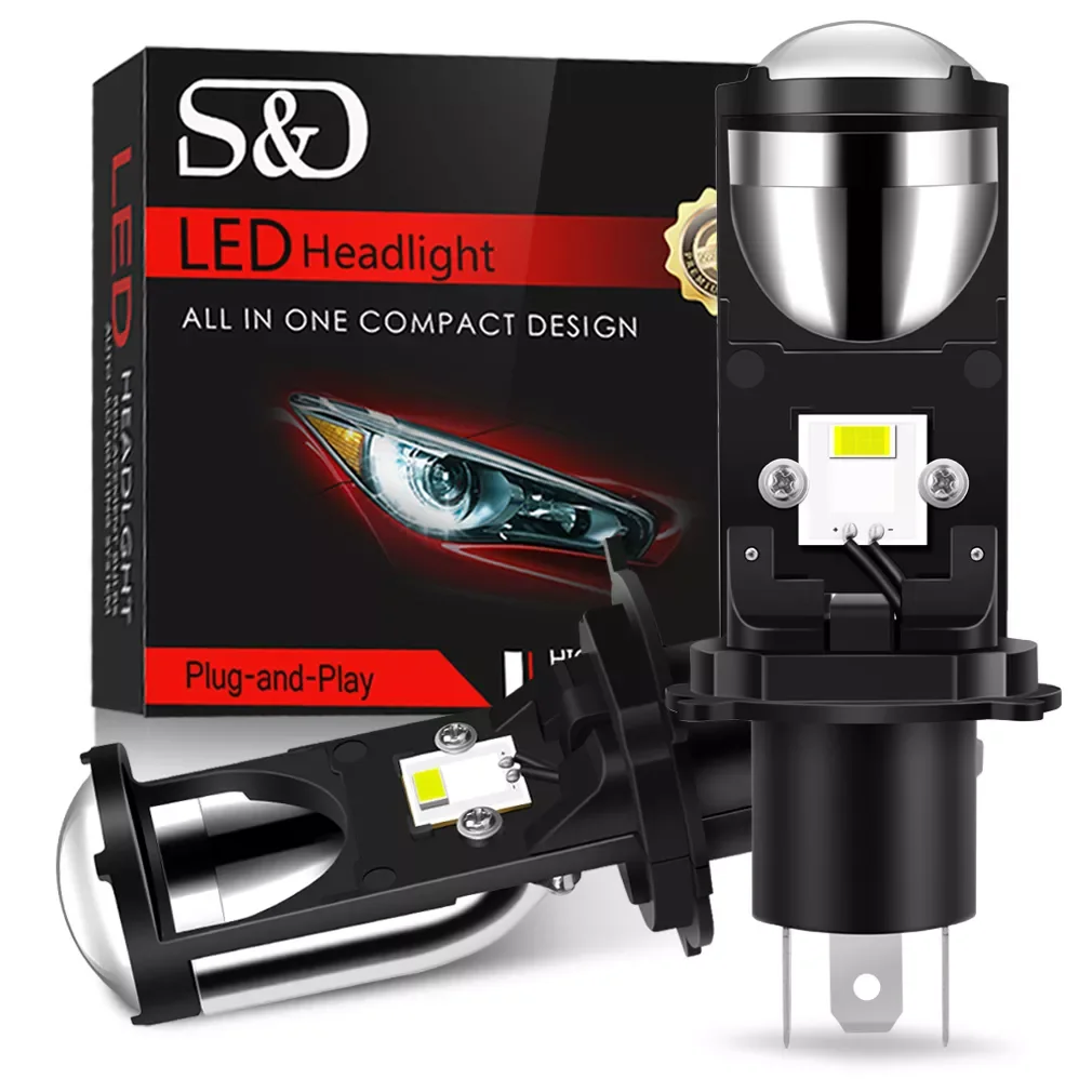 1pc 20000LM H4 LED Projector Headlight RHD LHD Lens  Auto Bulb CSP H4 Headlamp Conversion Kit Hi/Lo Beam 12V 24V 6000K